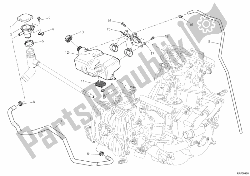 All parts for the Tank, Water Reservoir of the Ducati Diavel Carbon FL USA 1200 2016